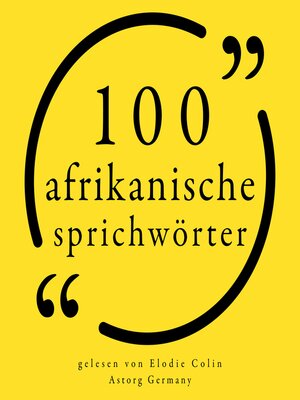 cover image of 100 afrikanische Sprichwörter